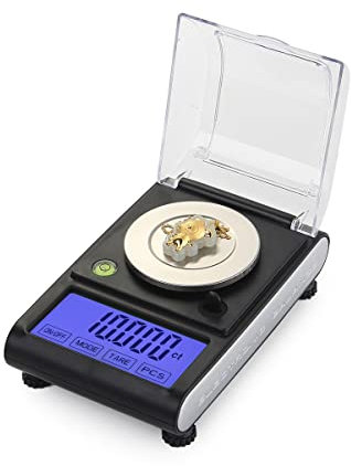 OUSIKA Bilancia digitale 50g/0.001g Bilancia portatile for gioielli con mini bilancia LCD retroilluminata con funzione tara e PCS for oro, gemma Bilancia
