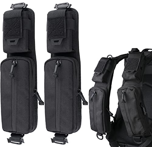 WYNEX Molle Zubehörtasche mit Reißverschlusstasche, Rucksackgurt, Schulterriemen, MOLLE-Befestigung, taktisches Zubehör, Tasche, Schulterriemen, Reißverschlusstasche, zusätzliche Handyhalterung