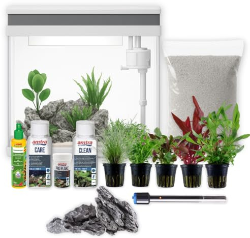 AquaOne Aquarium Kit complet LED avec pompe HNE-380 I Petit aquarium nano 26 l avec système de filtration I Mini Nano bassin pour poissons et crevettes