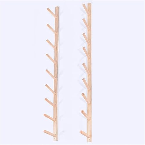 Rmeet Yogamatten-Aufbewahrungsregal Schaumrollenhalter, Trainingsgeräte Home Gym Wandhaken, Aufbewahrungsregal für Fitnessgeräte-Yogamatten, Skateboardhalter Holz schwimmende Regale