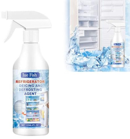Defrosting Spray for Fridge Freezer, 2025 Upgrade 120ml Quickly Fridge Freezer Defrosting Spray Frost Remover Defrost Spray, Fast De-Icer for Refrigerator Defrosting Spray, Removes Ice Buildup