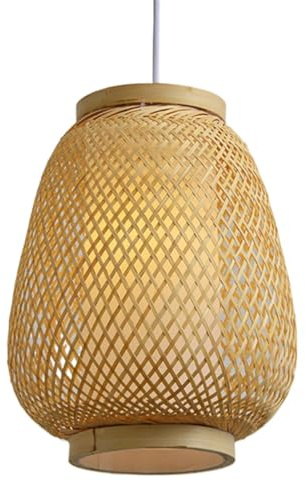 YGZPALH Lampada in Stile Vietnamita per Sala da tè, Paralume A Lanterna in Rattan Naturale Lampada A Sospensione A Soffitto in Stile Cesto in Rattan di Vimini Lampadario da Corridoio Paralume