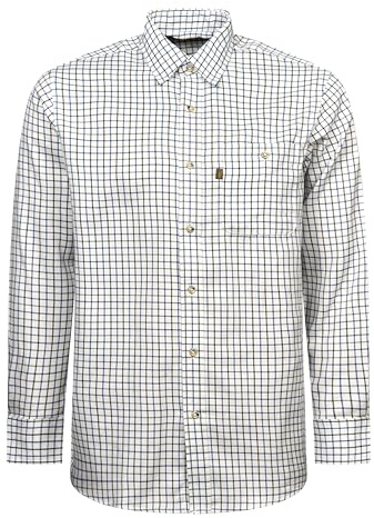 Regents View Mens Tattersall Long Sleeve Checked Shirt - Comfortable, Soft & Durable Smart Casual Work Wear & Country Style Clothing. (UK, Alpha, M, Regular, Regular, Blue SH1-2)