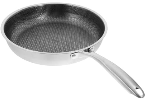 Alipis Sartén de Acero Inoxidable para Cocinar Mariscos y Carnes con Superficie Antiadherente y Mango Ergonómico Adecuado para Uso Doméstico