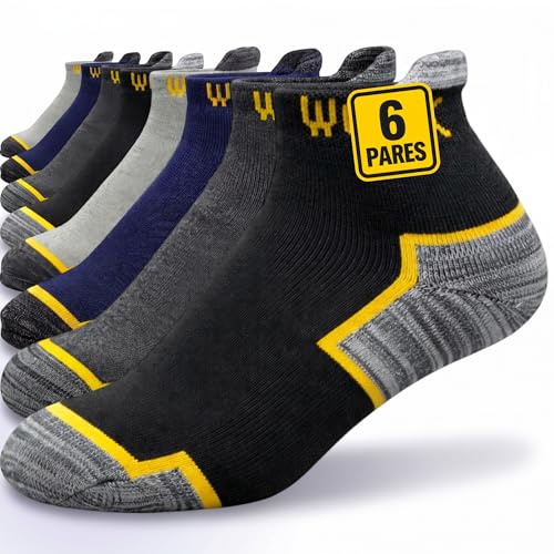 Calcetines Trabajo Hombre y Mujer Verano – Tobilleros Cortos 95 % Algodón con Talón/Punta Reforzados – Work Socks Transpirables Uso Profesional (FR/ES, Números, 35, 40, Regular, Regular, M/E)