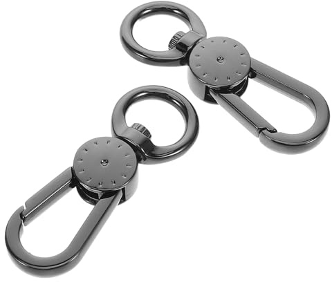 CHICAMPERA 2 Pezzi Accessori per Portachiavi in Metallo Nero Ganci Snap Swivel e Pendenti Staccabili, Design Versatile e Pratico per Cordini per Cellulare da Collo