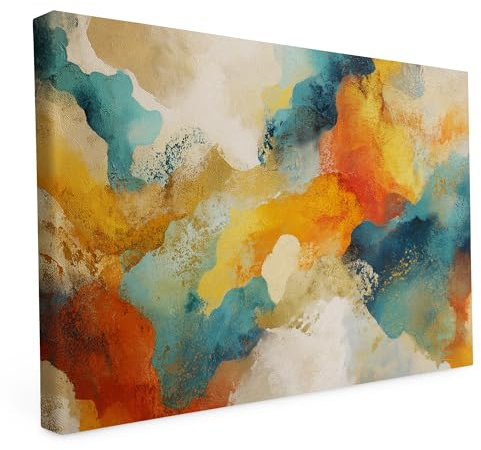 druck.de Wandbild Keilrahmen 80x120cm - Farbige Melange - 2cm Holzrahmen | Wandbild auf Künstlerleinwand, 80x120cm, Motiv Farbige Melange, 280g Canvas, 2cm Holzrahmen, matter Kunstdruck