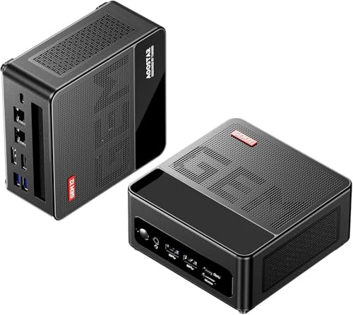 AOOSTAR GEM12 Max Mini PC, Nero Ryzen 9 6900HX(8C/16T), Mini PC da gioco senza RAM DDR5 senza NVMe PCIe4.0 SSD, Mini Desktop Computer 4K@144Hz 4-Display/OCULINK/DP1.4/2xUSB4.0/2x2.5G RJ45/WiFi6