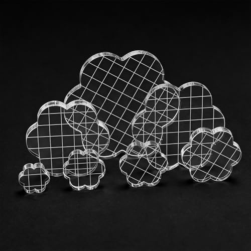 9 Pezzi Blocco Acrilico per Timbri, Blocco Timbro Acrilico con Linee Griglia, Timbri Trasparenti Blocchi Acrilico per Fai-Da-Te Artigianato Scrapbooking Album