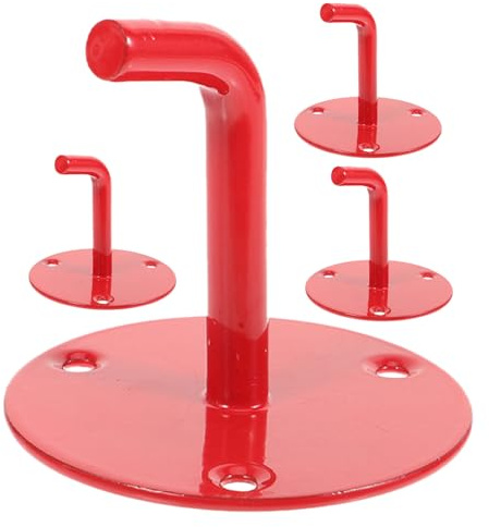WATIIFUFU Supporto in Metallo per Estintore Co2 da 2-9 Kg, Staffa a Muro Rossa da 4 Pezzi per Cucina Commerciale e Sicurezza Domestica, Gancio Resistente per Montaggio Rapido