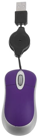 WATIIFUFU Mini Mouse USB Cablato Silenzioso Pulsanti Laterali, Ergonomico e Compatto per Computer Portatile e Desktop, Colore Viola, per Ufficio e Casa