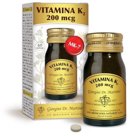 VITAMINA K2 200 mcg Pastiglie - 30 g (integratore di MK7. DOSI per 60 giorni - 200 mcg di vitamina K2 in 1 pastiglia)