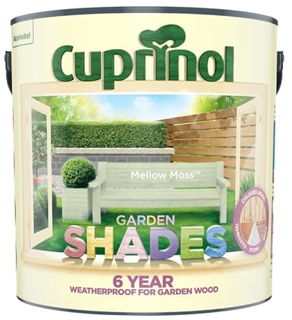 Mellow Moss Garden Shades Matt Wood Treatment 2.5L | Exterior Wood Paint and Protector | Matt Finish for Sheds Fences Garden Furniture and Outdoor Timber
