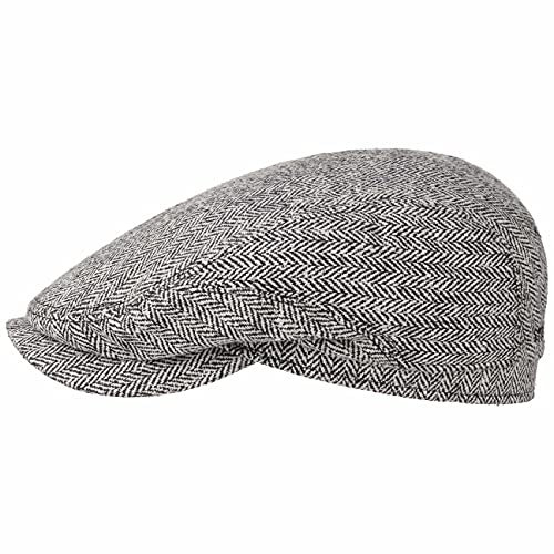 Stetson Belfast Silk Schiebermütze Herren Made in EU Frühjahr Sommer Flat Cap schwarz-weiß 54 cm