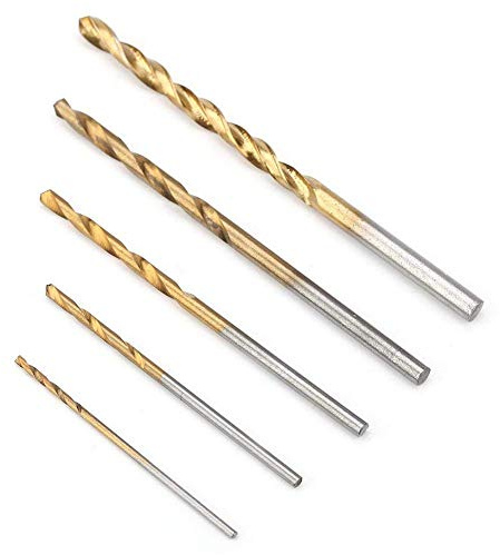 Mini Bohrer, 50 Stücke Mini Hand Spiralbohrer 1/1, 5/2/2, 5/3mm Holzbohrer HSS Beschichtung Micro Bohrer Set für Holz Kunststoff Aluminium Kupfer Stahl