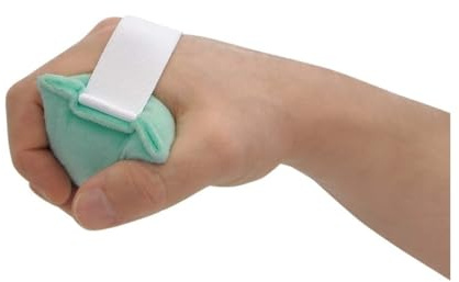 NYOrtho Hand Contracture Cushion 5 x 2.5 - 2-Pack Palm Grips for Stroke Recovery & Orthopedic Support - Latex-Free, Odor-Control, Sweat-Resistant, Machine Washable Palm Protector with Elastic Strap