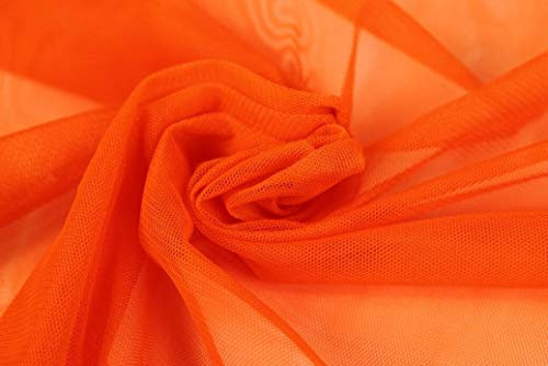 Tüll/Soft Mash - Meterware - für Bekleidung & Deko - Breite 150 cm - Soft und hochwertig (Orange)