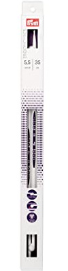 Prym 190357 Jackenstricknadeln Ergonomics 35 cm 5,50 mm, Alabasterweiß