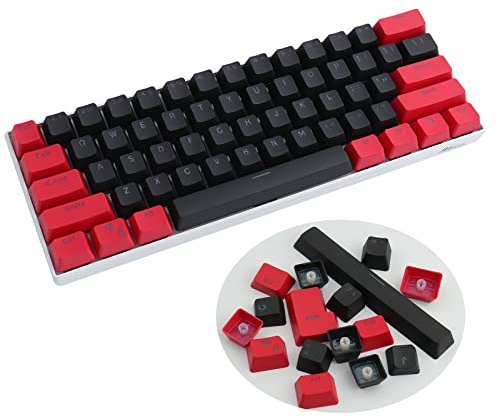 Sunzit Keycaps, 61 Keycaps Backlight Two Colour Mechanical PBT Keycaps for GH60 / RK61 / ALT61 / Annie/Keyboard Poker Keys (Sell Keycaps Only)