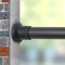Teleskopstange, 310-410cm, Schwarz, Klemmstange für Gardinen und Raumteiler, stufenlos ausziehbare Gardinenstange, Spannstange