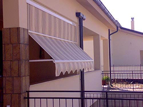 Tenda da Sole T4 a Caduta con Guide Laterali Antivento Dimensioni:L300xH220 (con Cassonetto, Bianco)