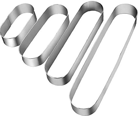 TOSSPER 4st Edelstahl Oval Mousse Cutter, Kuchenform Dessert Ring-gebäck-Form-backen-Werkzeug Für Küche