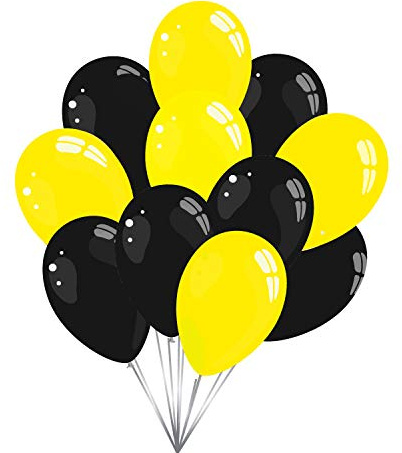 30 Luftballons, je 15 Stück pro Farbe - in verschiedenen Farben - 100% Naturlatex & 100% biologisch abbaubar - twist4 (schwarz/gelb)