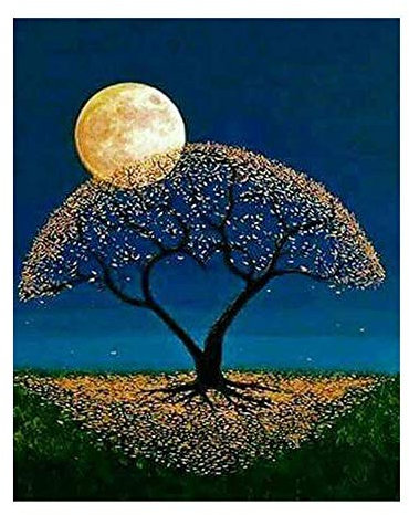 Puzzle per adulti, bambini, puzzle di carta con amici Famiglia per bambini Gioco da casa Giocattoli educativi Albero sotto la luna Goditi l'intrattenimento Vita giocando fuori dalla vita, 5000 pezzi