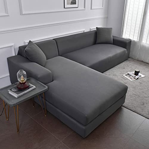 uyeoco Wasserdicht Sofabezug L U Form Sofa überwurf Ecksofa Couchbezug 1/2/3/4 Sitzer Stretch Sofabezüge Sofahusse Beige/Grau/Braun/Hellgrau Couch Bezug (Color : C, Size : 235-300cm)