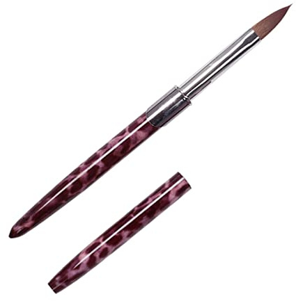 Pennello per Unghie in Acrilico Penna in Rame con Stampa Leopardata, Pennello per Unghie Professionale in Polvere per Nail Art, Pennello per Disegno per Pittura per Unghie Morbida