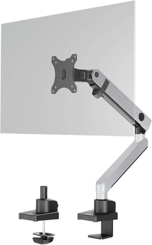 Durable Monitor Mount Select for 1 Screen - Monitor Stand with Clamp for Desks - VESA 75/100 - For Screens Upto 32 Inches - Height Adjustable, Rotate & Tilt - Securely Holds Screens Upto 8KG
