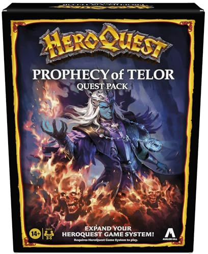 Avalon Hill HeroQuest Prophecy of Telor Quest Pack, benötigt HeroQuest-Spielsystem zum Spielen, Dungeon Crawler Spiele, ab 14 Jahren, 2-5 Spieler, Strategiespiele