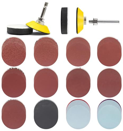 Senmai Tools 360 Stück Schleifpapier 50mm Schleifscheiben Rund korn 60 bis 7000, Schleifpapier Klett 2 Zoll Schleifpads Geeignet für Elektrowerkzeuge Holzmöbellackierung Automobil