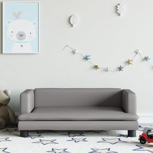 INLIFE Kindersofa Grau 80x45x30 cm Kunstleder,7,25 KG,3196315