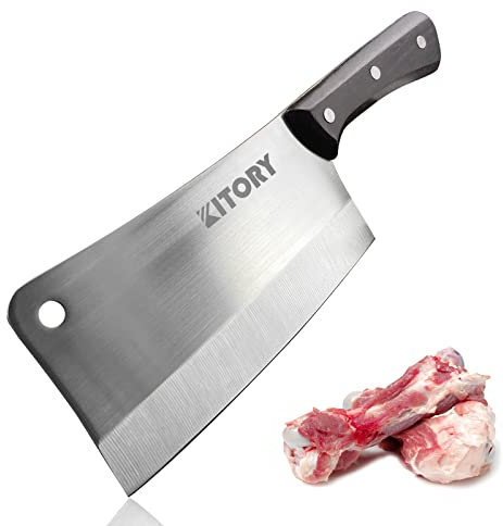 Kitory Hackmesser 18cm, Fleichmesser Extrem Scharf Chinesisches Küchenmesser, Metzgermesser mit Hochwertigem Edelstahl & Ergonomischem Griff - 4mm Verdickte Klinge
