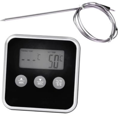 VINTORKY Digitales Bbq-thermometer Mit Lcd-display Und Temperaturalarm Wireless Ofenthermometer Für Präzises Kochen Grillen Und Backen Programmierbare Temperaturmodi Ohne Batterie