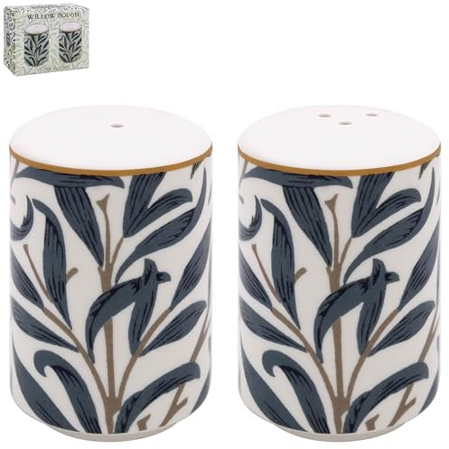 Lesser & Pavey British Designed Salt and Pepper Sets | Salt and Pepper Pots to Suit All Kitchens | Salt and Pepper Shaker for Everday Use - William Morris, Willow Bough