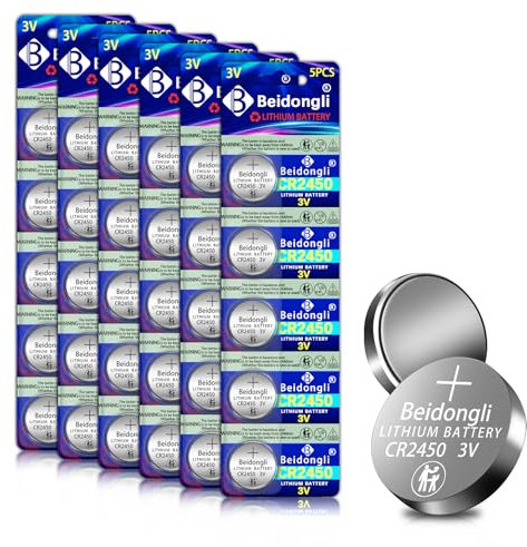 CR2450 3V Lithium Knopfzellen CR 2450 Batterien 30 Stück【5 Jahre LagerGarantie】(CR2450-6-30)