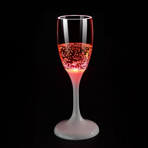 jlceh Verres à Champagne, Flûtes à Champagne, Verres à vin lumineux de 120 ml, Flûtes à champagne polyvalentes, verres activés par liquide, tasses qui brillent dans le noir pour anniversaire, Noël
