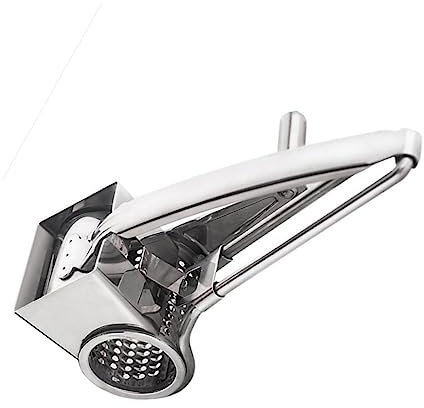 Ciieeo grattugia formaggio in acciaio inox trita formaggio grattuggia pelatrici rotanti per formaggi cheese grater tagliaformaggio e affettatrice Silver