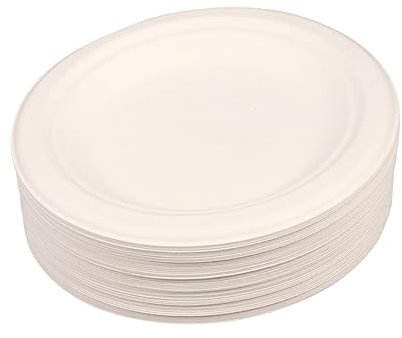 COLLBATH Suministros Desechables Para Fiestas 100 Piezas Bandejas Para Servir Redondas Blancas Vajilla Para Pasteles Para Eventos De Cumpleaños