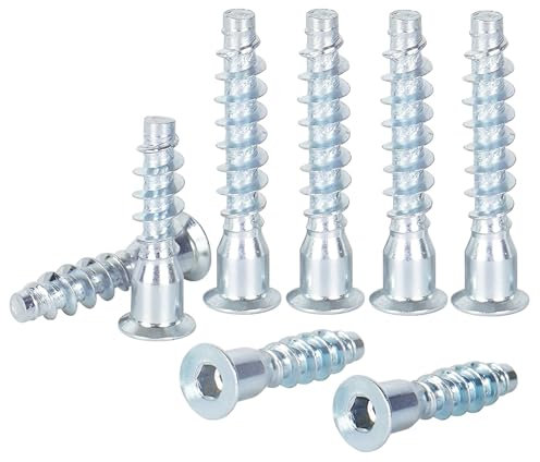 Qrity 20 PCS M7x40mm Hex Socket Wood Screws, Countersunk Head, Furniture Confirmat Screws, Fixing Bolts for Furniture Industry