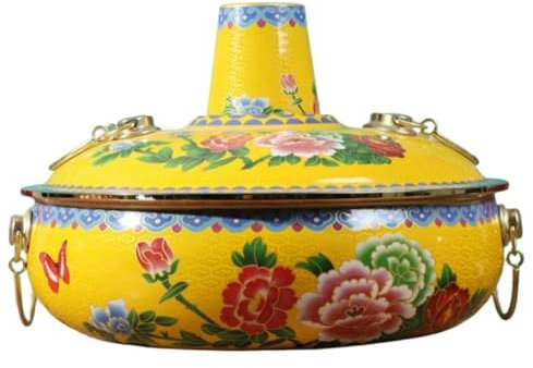 SHENJIA Casserole chinoise au charbon de bois pour induction, casserole en cuivre pour une cuisine chinoise authentique, batterie de cuisine à induction, casserole en cuivre durable pour une
