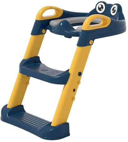 Toilettensitz Toilettentrainer Mit Treppe, Baby Toilettensitz Mit Stufen, Faltbar Kinder WC Sitz Toilette Toilettentrainer Für Kinder Verstellbarer Toiletten Tritthocker