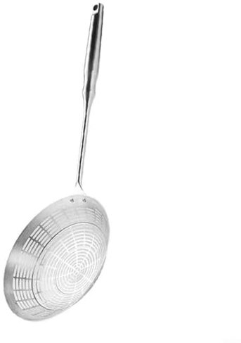 Cucchiaio per schiumarola in acciaio inox ad alta efficienza, perfetto strumento da cucina per pentole calde e cibi fritti (L)