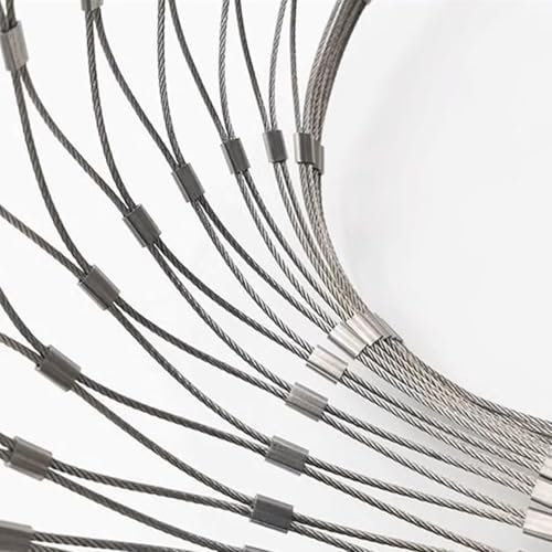 Qulamrdk 304 Malla Cuerda Acero Inoxidable Malla Metálica Tejida Valla Jardín Red Protección Cerca Anticaída Gran Altitud Malla Metálica Tejida Personalizable(1.5x3m/4.92x9.84ft)