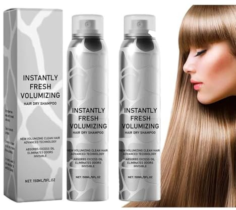 2 shampoo a secco per capelli scuri, volumizzante a secco, shampoo da viaggio, rinfrescante e non greasy, shampoo a secco compatto per la freschezza mattutina dopo il nuoto, le giornate in spiaggia e