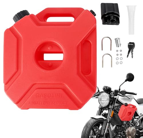 Kraftstofftank, Kraftstoff-Kanister 5L Für Benzin, Tragbar Benzinkanister Motorrad Ersatzbenzin ÖLtank Mit Halterung Für ATV Motorrad