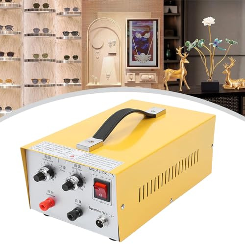 IYUESQ Saldatrice a Punti per Gioielli 30A 200W, saldatrice a impulsi, Kit di Strumenti per Saldatura Fai da Te, Orecchini, collane in Oro e Argento, Strumento per Gioielli