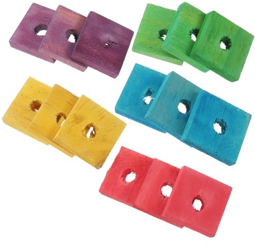 SHINEOFI DIY Parrot Toys Bird Bite Toy Promoting Fun Chewing Educational Wood Chip 3 X 3 X 0.5 Cm for Cockatiels Parakeets Pet Supplies